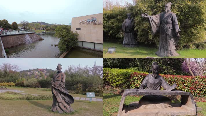 徐州名人雕塑4K 李卫 李煜 李蟠 彭祖 