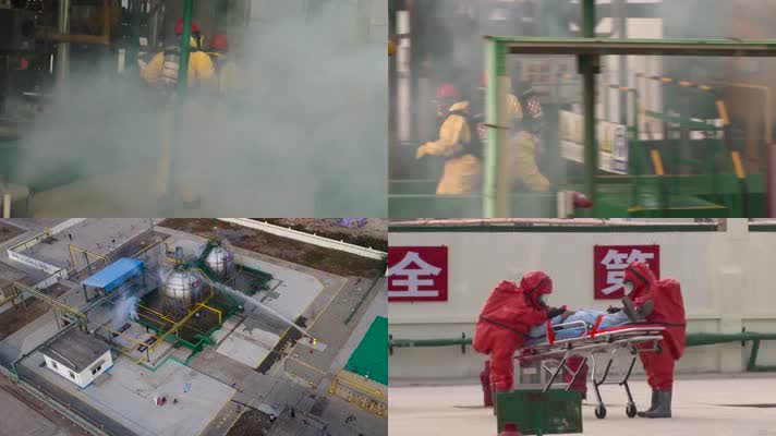 消防演习化工氨气罐泄漏-救人
