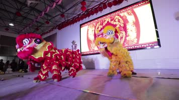 舞狮庆祝表演