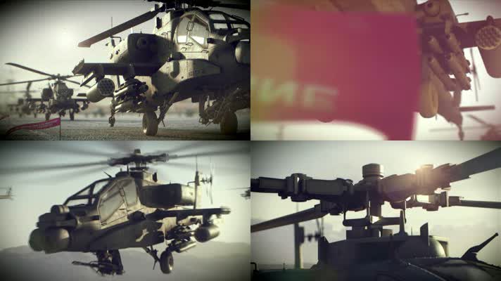 3D军用直升机 武装直升机 航空兵 起飞