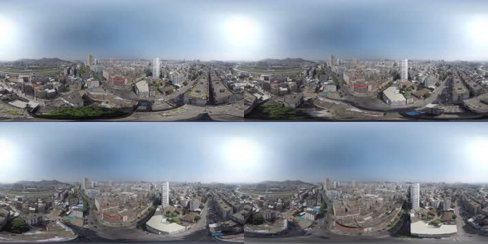  城市航拍塔VR拍摄4k