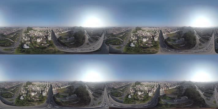 城市航拍VR拍摄4k