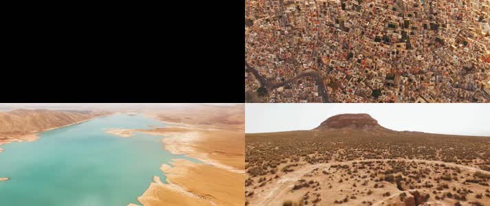 4K 摩洛哥 沙漠 戈壁 密集居民区