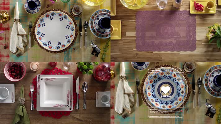 餐具 瓷器 摆桌 精致 宴会 餐厅 点赞