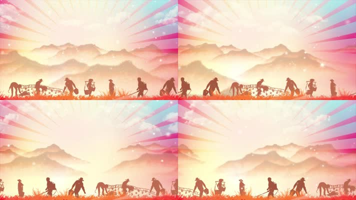 4K五一劳动节主题背景循环