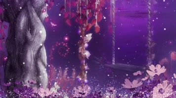 4K紫色唯美树花背景循环