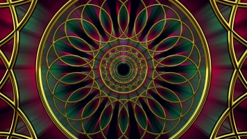 金色线圈万花筒视频素材