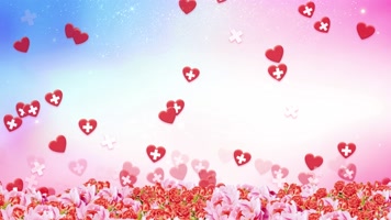 4K爱心红十字背景循环