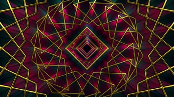 金色金属万花筒VJ背景视频素材