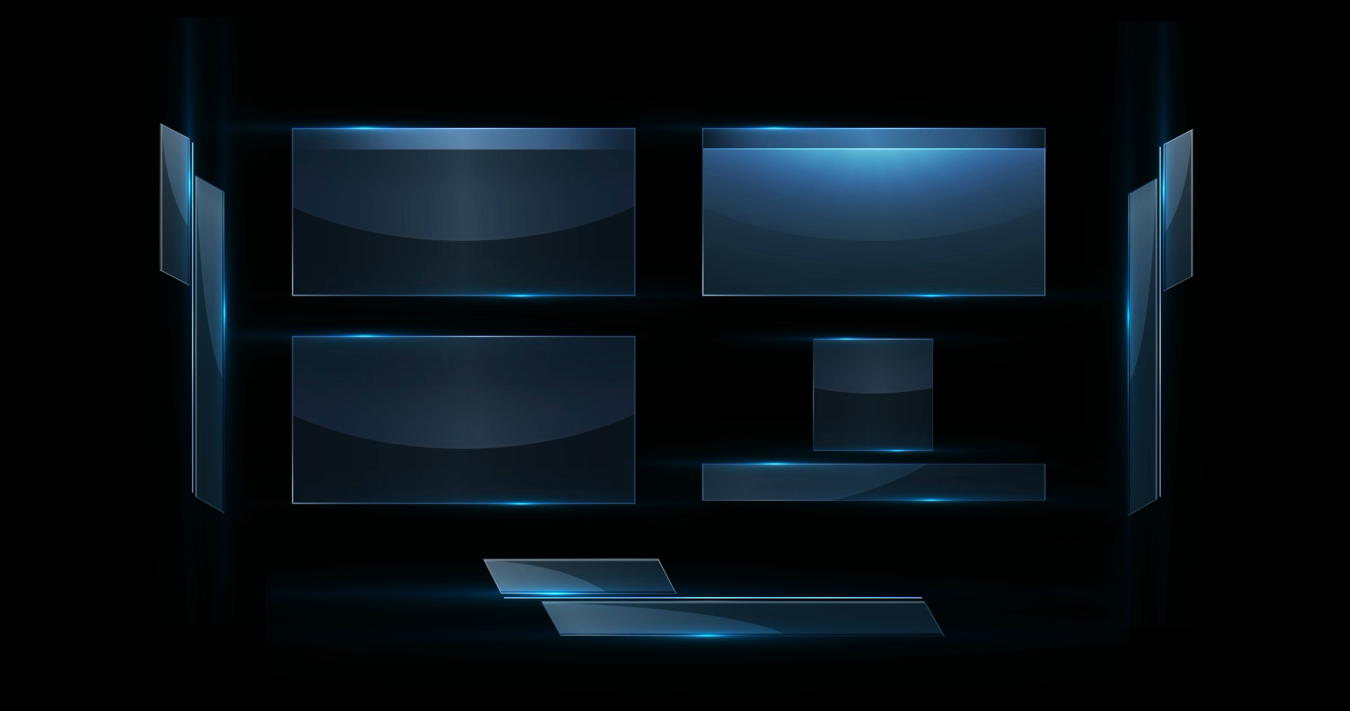 4K玻璃科技字幕边框（锐利版）-透明通道