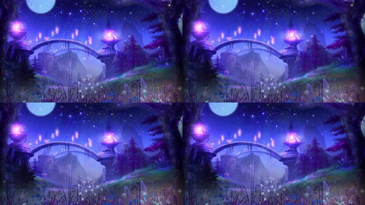 4K夜色童话场景循环