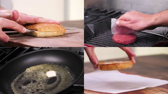 汉堡美食，制作汉堡