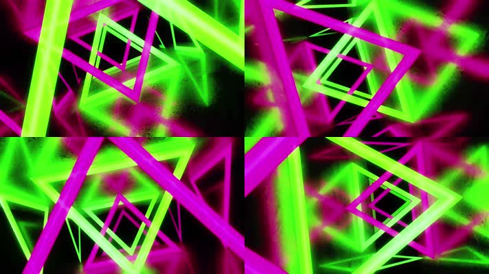 霓虹线条旋转穿梭