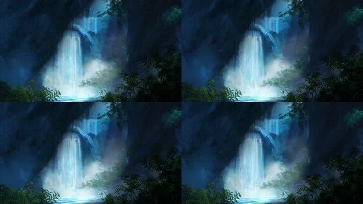 唯美山水瀑布-4K