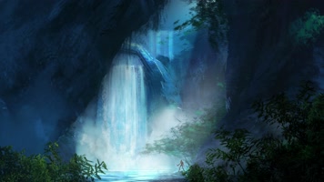 唯美山水瀑布-4K