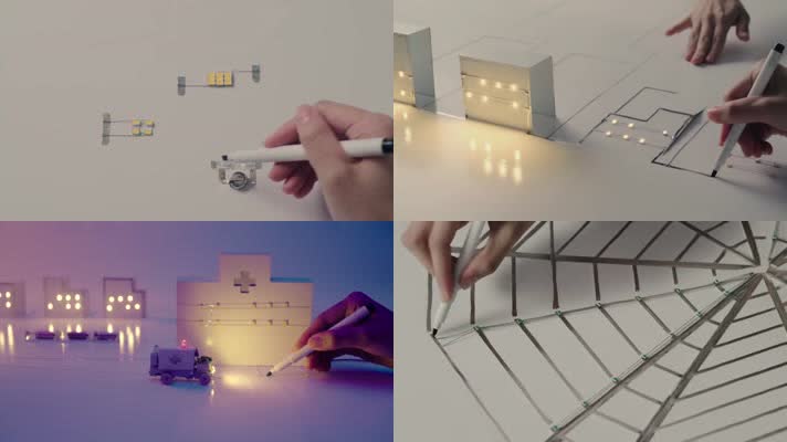 创意电器广告 银墨点亮光源 用光照明未来