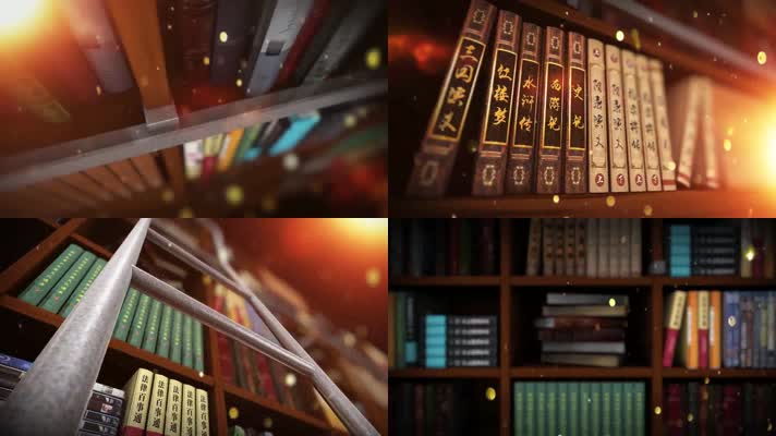 原创朗读者图书馆书架片头整套包装