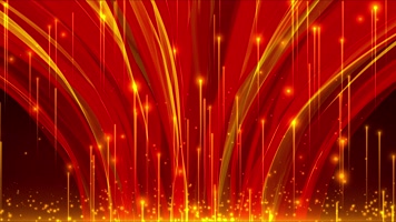 4K金色粒子红绸舞台背景