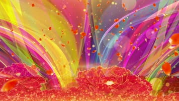 彩绸牡丹大气开场舞背景 彩绸牡丹大气开场舞背景