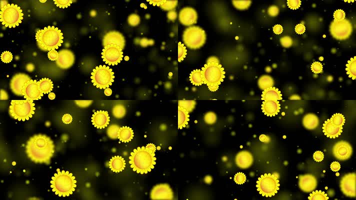 唯美鲜艳向日葵粒子背景视频