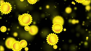 唯美鲜艳向日葵粒子背景视频