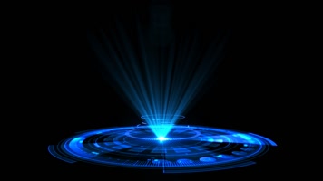 蓝色科技全息触屏光束投影带透明通道