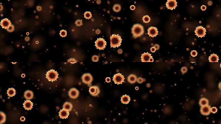 唯美向日葵粒子背景视频