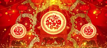 2K大气中国鼓喜庆背景 2K大气中国鼓喜庆背景