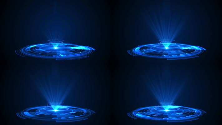 蓝色科技全息触屏光束投影AE模板