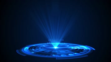 蓝色科技全息触屏光束投影AE模板