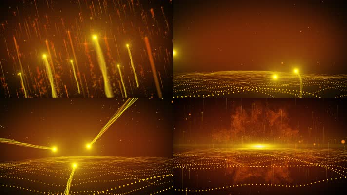 4K震撼年会颁奖开场粒子光线空间穿梭视频