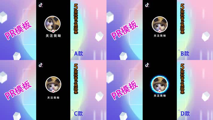 抖音快手西瓜视频片头片尾pr视频模板