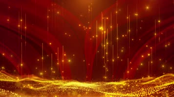 4K党政主题金色粒子红绸背景