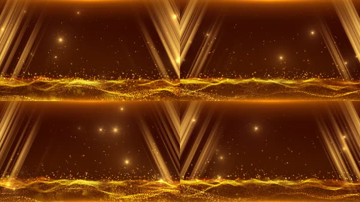 4K金色粒子海洋颁奖年会背景