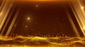 4K金色粒子海洋颁奖年会背景 4K金色粒子海洋颁奖年会背景
