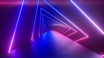 霓虹光线炫彩三角隧道