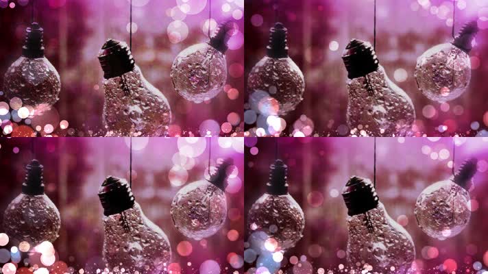 4K怀旧温馨光斑灯泡背景