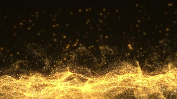 金色粒子海洋浪花翻滚背景