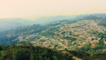 4k无人机航拍山川大地山村地脉森林公路
