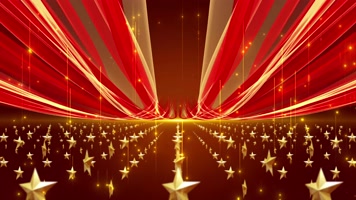 4K大气红绸五角星颁奖年会背景 4K大气红绸五角星颁奖年会背景