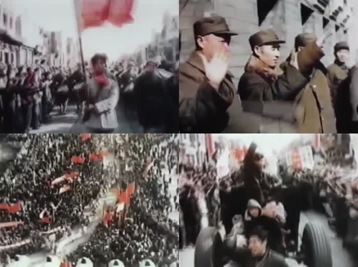 50年代解放军解放全中国胜利归来