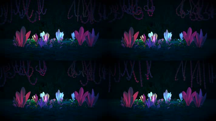 夜晚魔法丛林发光植物