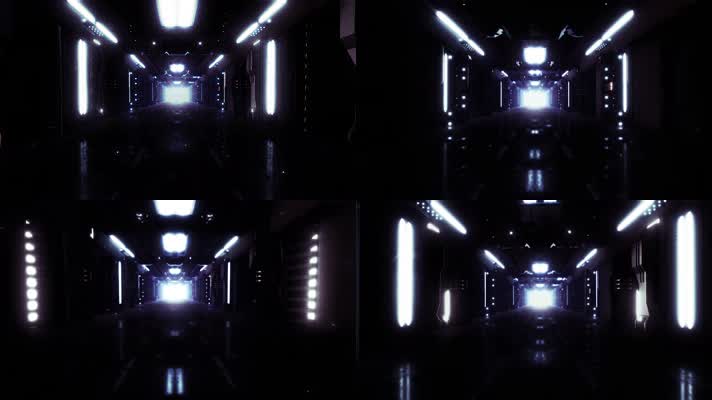 科技灯光的隧道