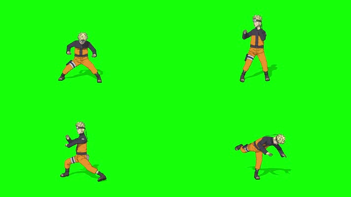 鸣人，包含战斗动作和跳舞