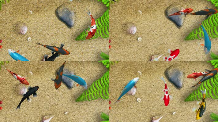 3D锦鲤地面天幕投影