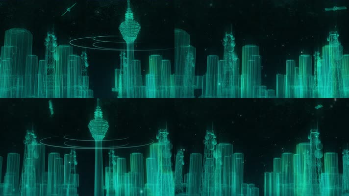 蓝色科技商业网格城市