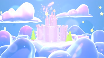 梦幻公主城堡云朵星光卡通背景 梦幻公主城堡云朵星光卡通背景