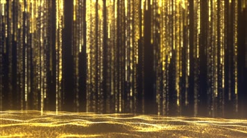 金色粒子光线背景视频