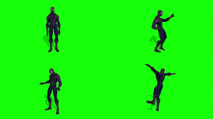黑色蜘蛛侠，包含战斗动作和跳舞