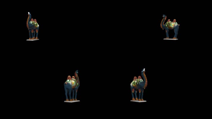 唐三彩骆驼全息投影带通道